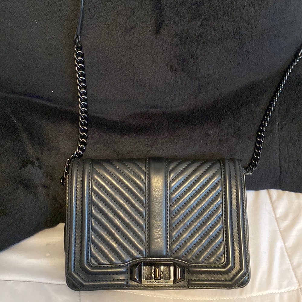 Chevron Quilted Small Love Crossbody